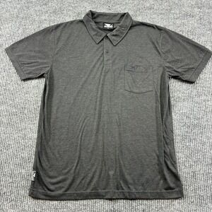 Bad Boy Mens Polo Shirt Medium Gray Short Sleeve MMA Streetwear Casual Pocket